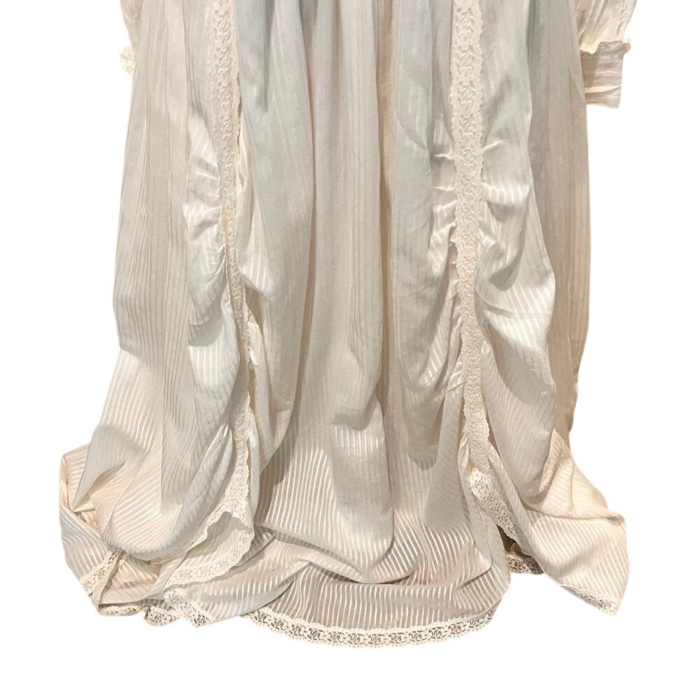 Vintage 1970s Laura Ashley White Womens Dress Edwardian Prairie Ruffled Size 14 - Picture 10 of 14